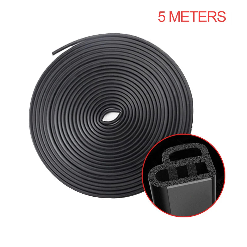 SEAMETAL Car Door Seal Strip Rubber Double Layer Sealing Protector Soundproof Waterproof Weather Strips for Car Door Hood Trunk