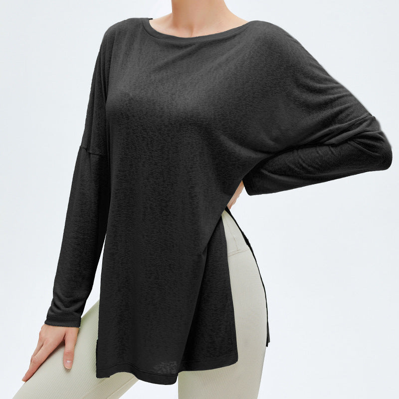 Cool sunscreen lightweight quick-drying yoga blouse T-shirt women's loose breathable workout top sports long sleeve yoga wear