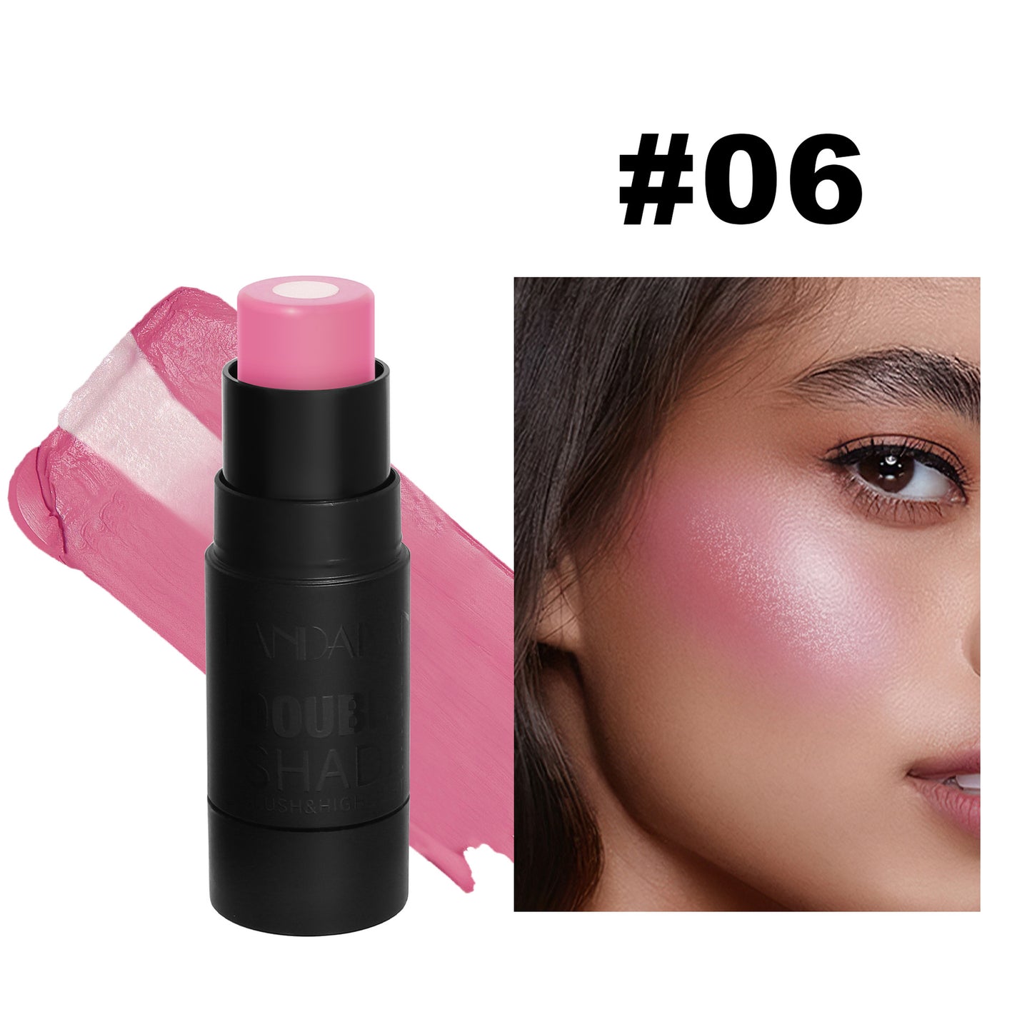 Han Daiyan HANDAIYAN cross-border makeup brightening and flattering solid sandwich blusher contour stick Rouge
