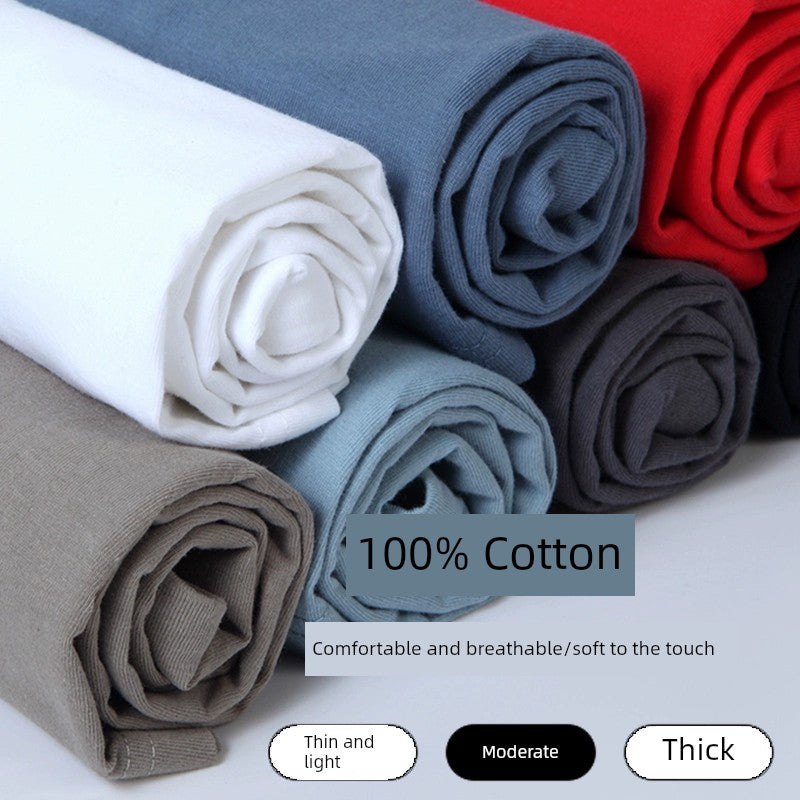 (Size 5XL) Men's Cotton Shirt Autumn Undershirt Long-Sleeved T-shirt