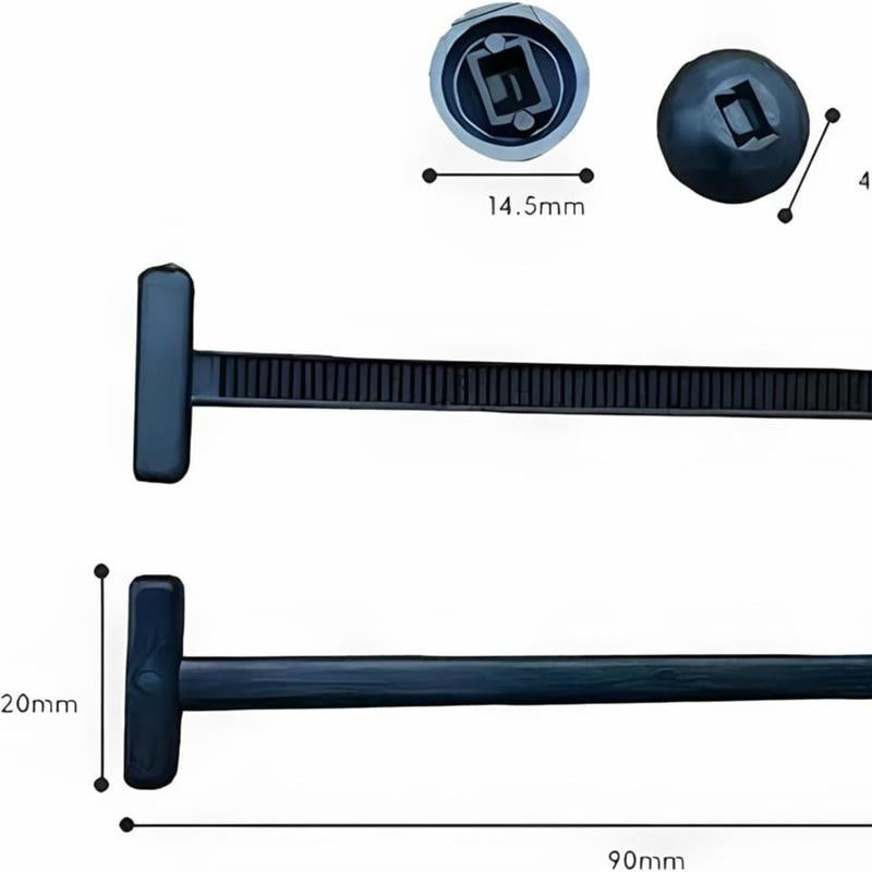 50Pcs Nylon Universal Cable Tie Buckle, Heavy Duty Self-Locking Nylon Zip Ties Holder, Multipurpose Plastic Cable Ties Tool for Car Daily Repair