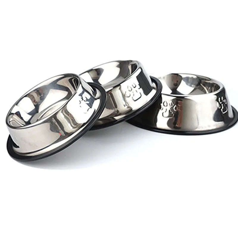 Elevate Your Pet's Dining Experience with Premium Paw Stainless Steel Skidproof Bowls - Anti-Ant Design for Dogs & Cats in 6 Perfect Sizes