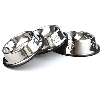 Elevate Your Pet's Dining Experience with Premium Paw Stainless Steel Skidproof Bowls - Anti-Ant Design for Dogs & Cats in 6 Perfect Sizes