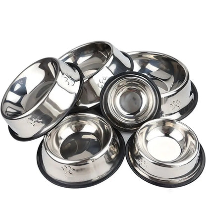 Elevate Your Pet's Dining Experience with Premium Paw Stainless Steel Skidproof Bowls - Anti-Ant Design for Dogs & Cats in 6 Perfect Sizes