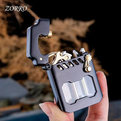 2025  Mecha Transparent Fuel Tank Mechanical Ejection Kerosene Lighter Metal High-Looking Creative High-End Men'S Gifts