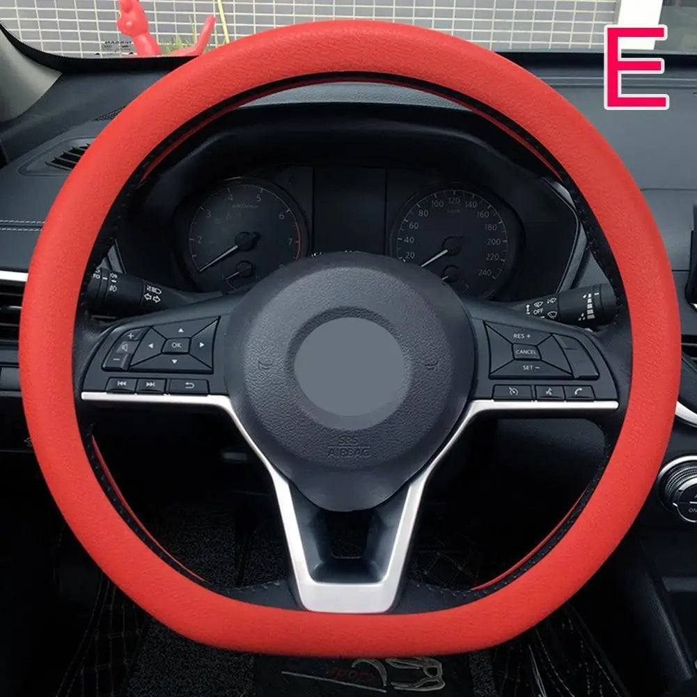 Car Silicone Steering Wheel Cover Men'S and Women'S Summer Fashion Sweat Wicking Non-Slip All-Season Model Thin and Soft