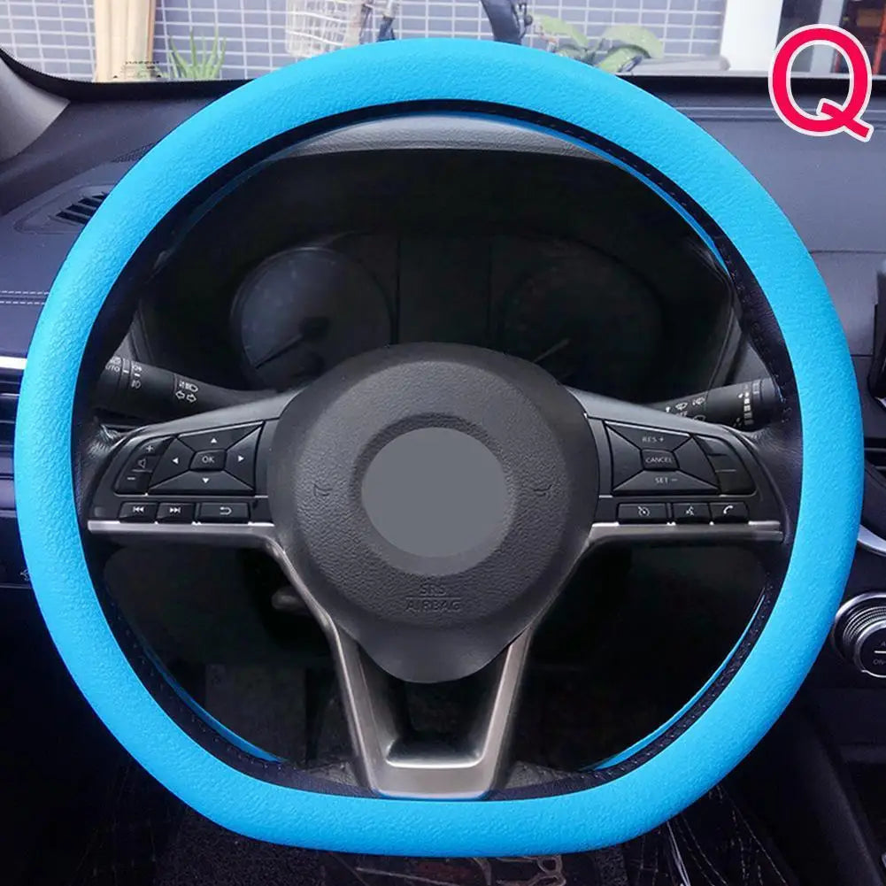 Car Silicone Steering Wheel Cover Men'S and Women'S Summer Fashion Sweat Wicking Non-Slip All-Season Model Thin and Soft