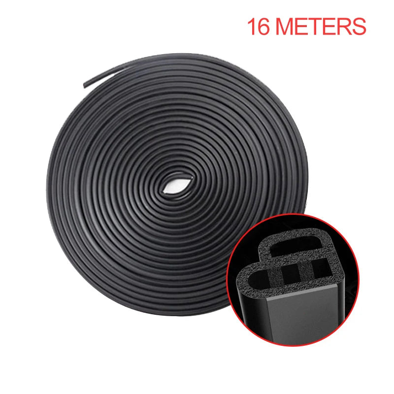 SEAMETAL Car Door Seal Strip Rubber Double Layer Sealing Protector Soundproof Waterproof Weather Strips for Car Door Hood Trunk