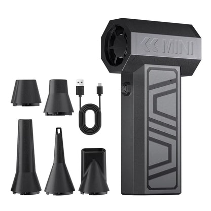 Electric Air Duster Blowing Snow Turbo Jet Fan Car Fan 5 Outlet Nozzles Cleaning Blower Tool 130000RPM Portable Type-C Charging