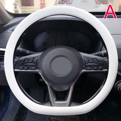 Car Silicone Steering Wheel Cover Men'S and Women'S Summer Fashion Sweat Wicking Non-Slip All-Season Model Thin and Soft