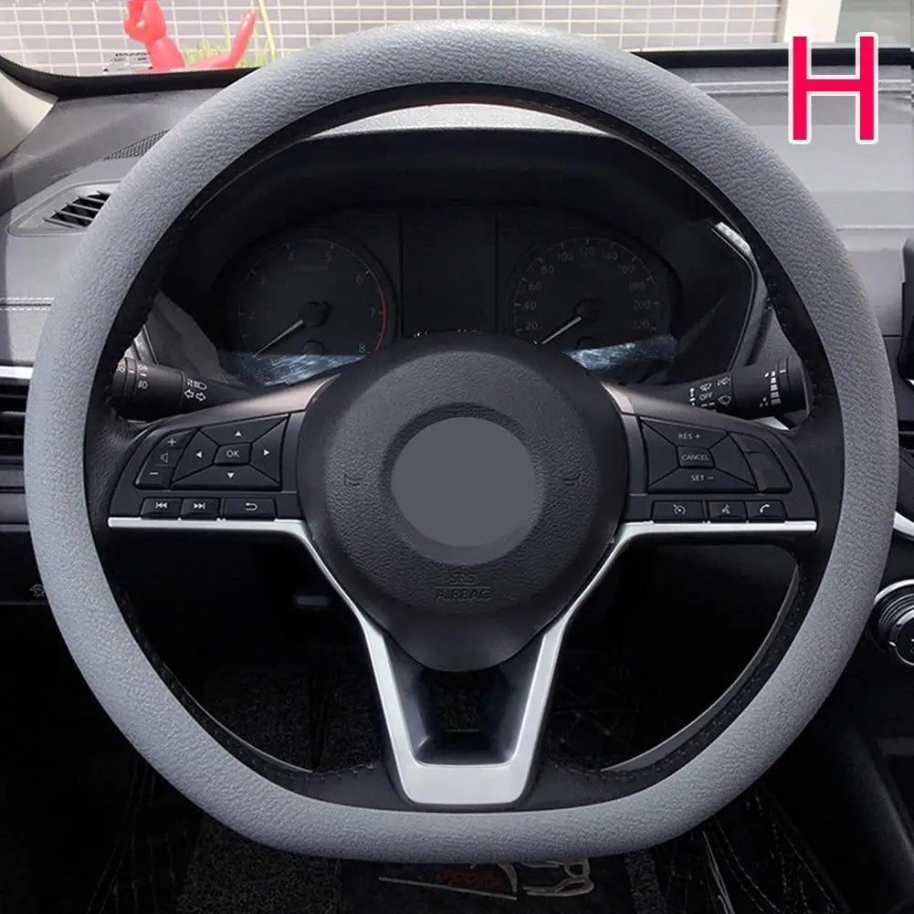 Car Silicone Steering Wheel Cover Men'S and Women'S Summer Fashion Sweat Wicking Non-Slip All-Season Model Thin and Soft