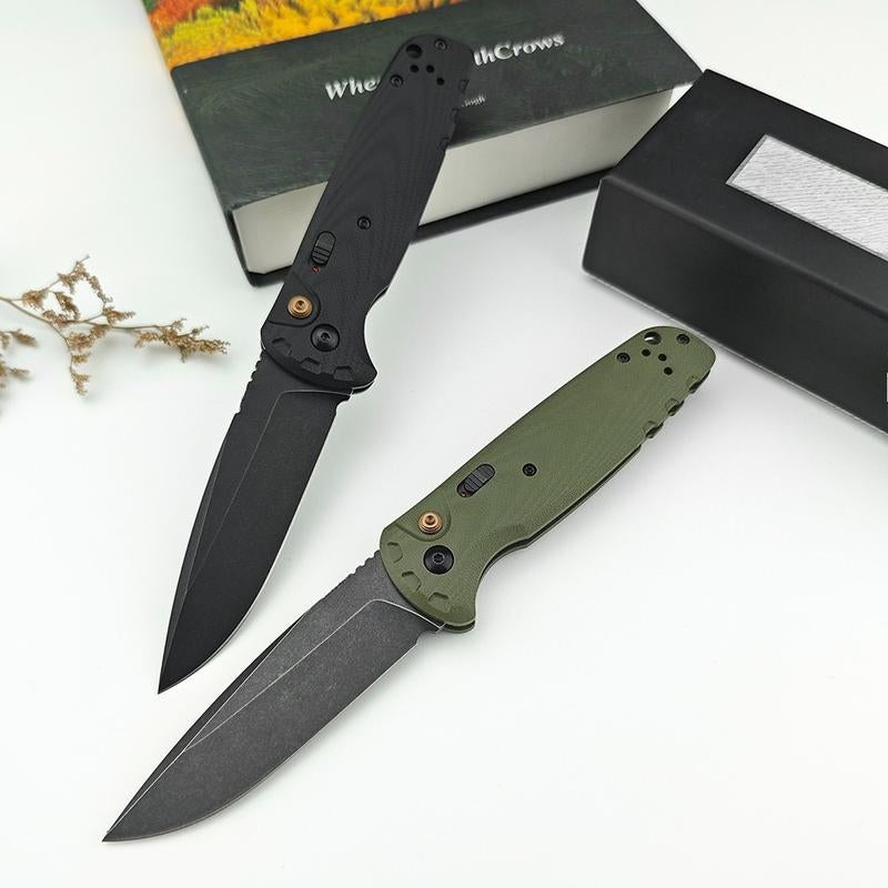 4300BK-02 CLA Utility Button Lock Folding Knife D2 Battlewash Blade G10 Handle Multifunctional Cutlery Tool for Outdoor Fishing Camping EDC