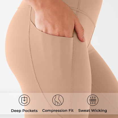 Lux Decor Apparel High Waisted Butt Lifting Workout Leggings for Women -Breathable Solid Soft Stretch Yoga Pants - Tummy Control Side Pockets Shaping Gym Leggings- Available in All Sizes #Summervibes