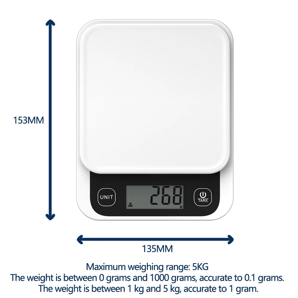 5Kg/0.1G/1G Smart Kitchen Scales Nutrition Scale Smart Food Calories Scale Cook Bake Digital Scale with Nutrition Calculator APP