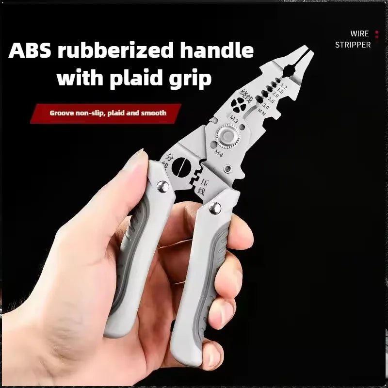 Electrician Wire Stripping Pliers Specific Crimper Cable Cutter Electricians Multifunctional Stripping Crimping Pliers Tool 1PCS