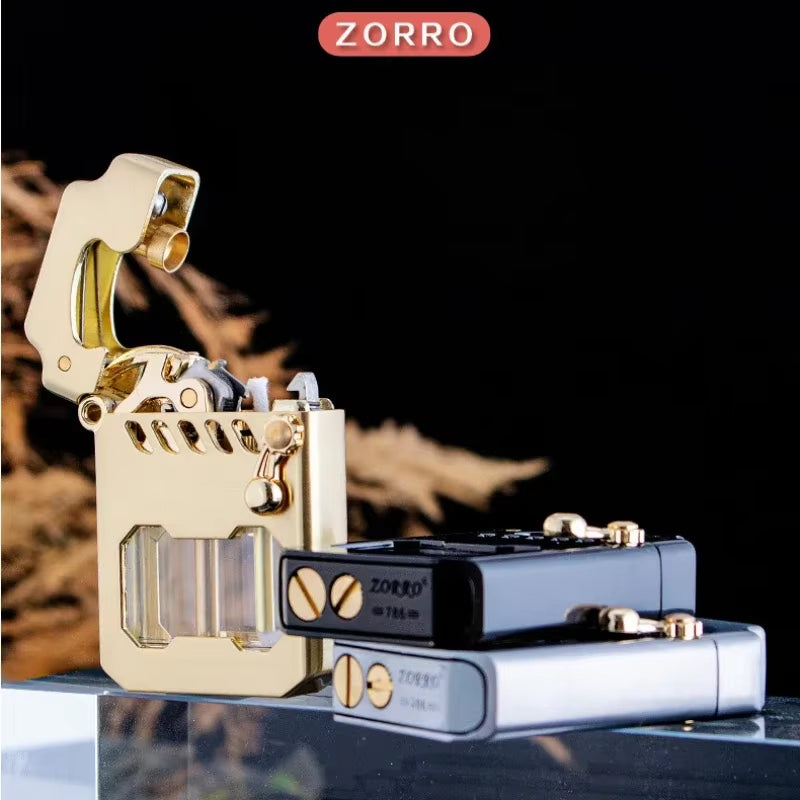 2025  Mecha Transparent Fuel Tank Mechanical Ejection Kerosene Lighter Metal High-Looking Creative High-End Men'S Gifts