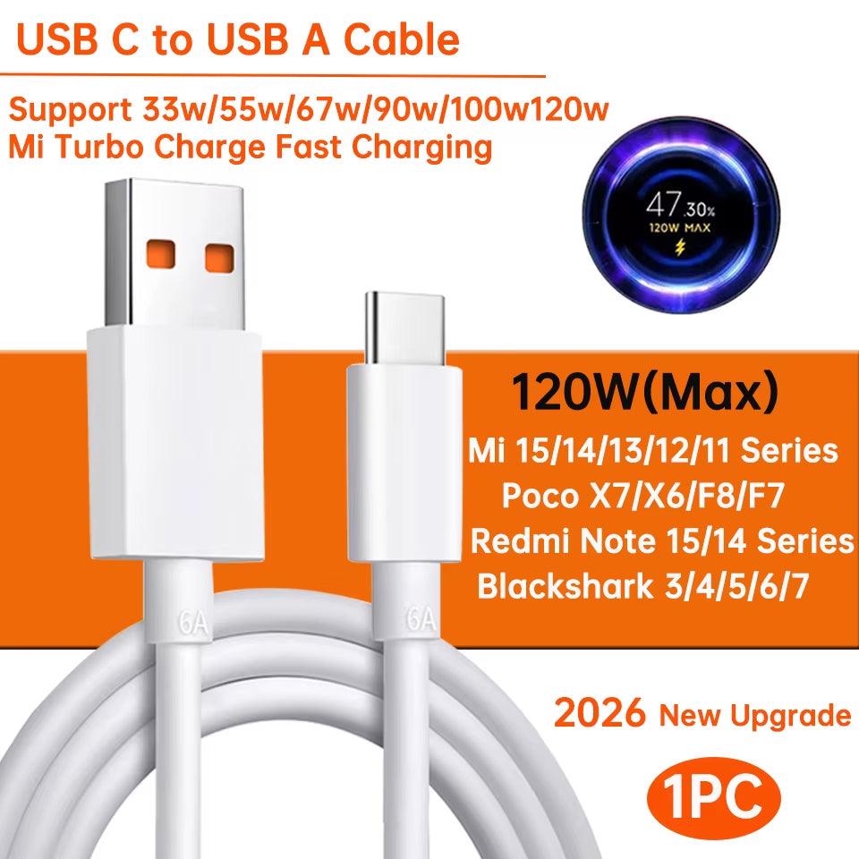 Experience Lightning Fast Charging with the Original USB Type-C Fast Charger Cable - Compatible with Mi, Poco, and Redmi Devices