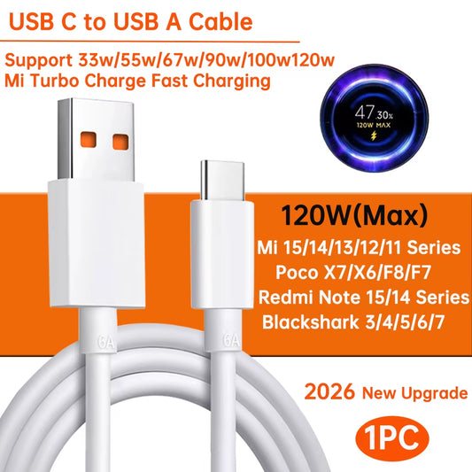 Experience Lightning Fast Charging with the Original USB Type-C Fast Charger Cable - Compatible with Mi, Poco, and Redmi Devices