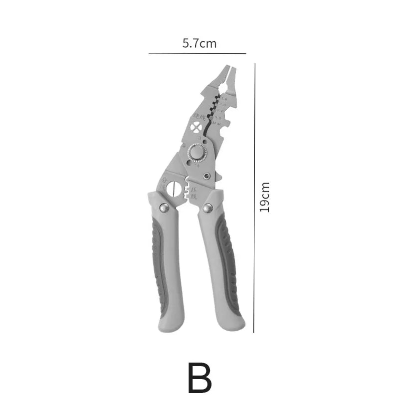 Electrician Wire Stripping Pliers Specific Crimper Cable Cutter Electricians Multifunctional Stripping Crimping Pliers Tool 1PCS