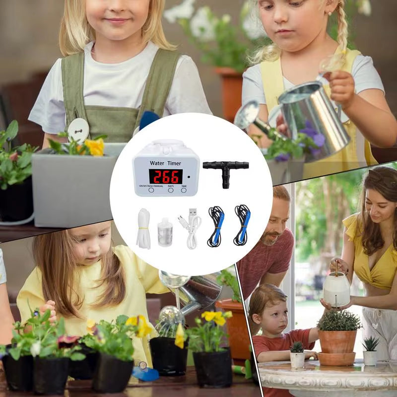 Automatic Plant Waterer Smart Watering Kit Drip Irrigation Machine Programmable Water Timer Auto Waterer Device for Indoor
