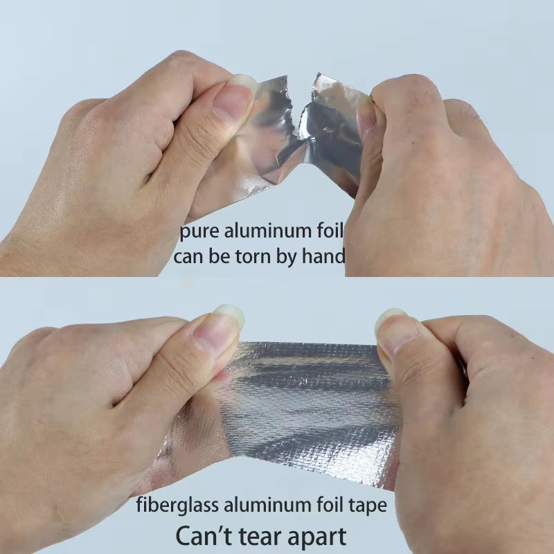 Fiberglass Cloth Aluminum Foil Tape High Temperature Resistant Waterproof Tape Sun Protection Range Hood Flame Retardant