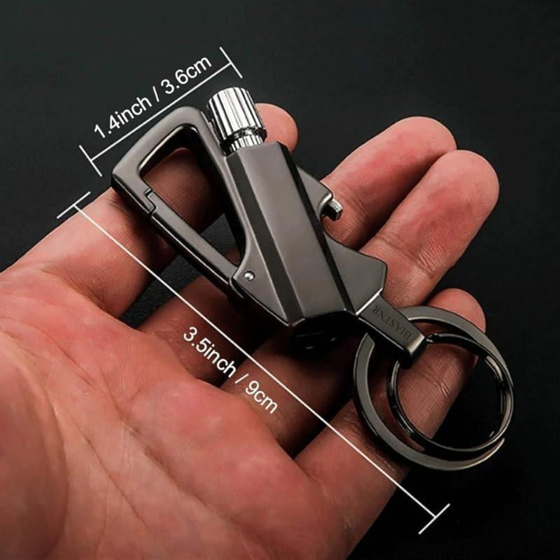 3-In-1 All-Metal Multi-Functional Tool Keychain Bottle Opener - Waterproof and Reusable. Perfect for Outdoor Activities, Travel, Camping, Parties, Etc. Also an Excellent Choice as a Creative Gift.