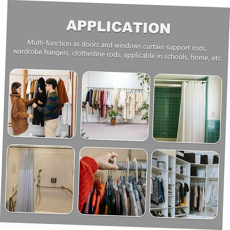 Drill-Free Telescopic Tension Rod for Hanging Clothes, Adjustable Nonslip Clothing Drying Rod, Stainless Steel Curtain Hanging Rack, Various Sizes, Easy to Install. for Bathroom, Window, Closet, Room Divider