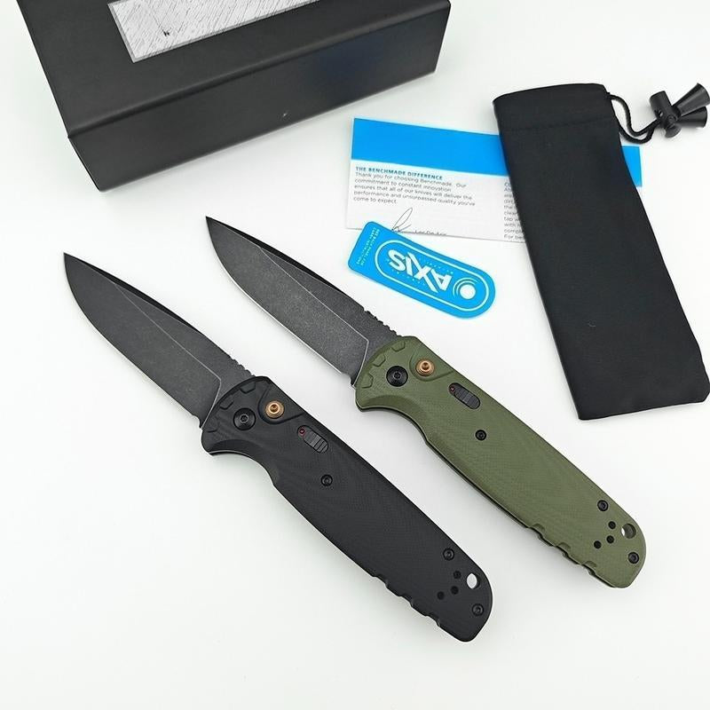 4300BK-02 CLA Utility Button Lock Folding Knife D2 Battlewash Blade G10 Handle Multifunctional Cutlery Tool for Outdoor Fishing Camping EDC