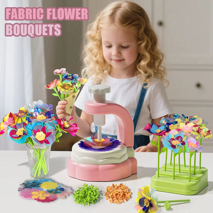 Fabric Flower Bouquets Toys DIY Craft Kits Toys for Kids Handmade Flowers Market Toy Girls Christmas Birthday Gift
