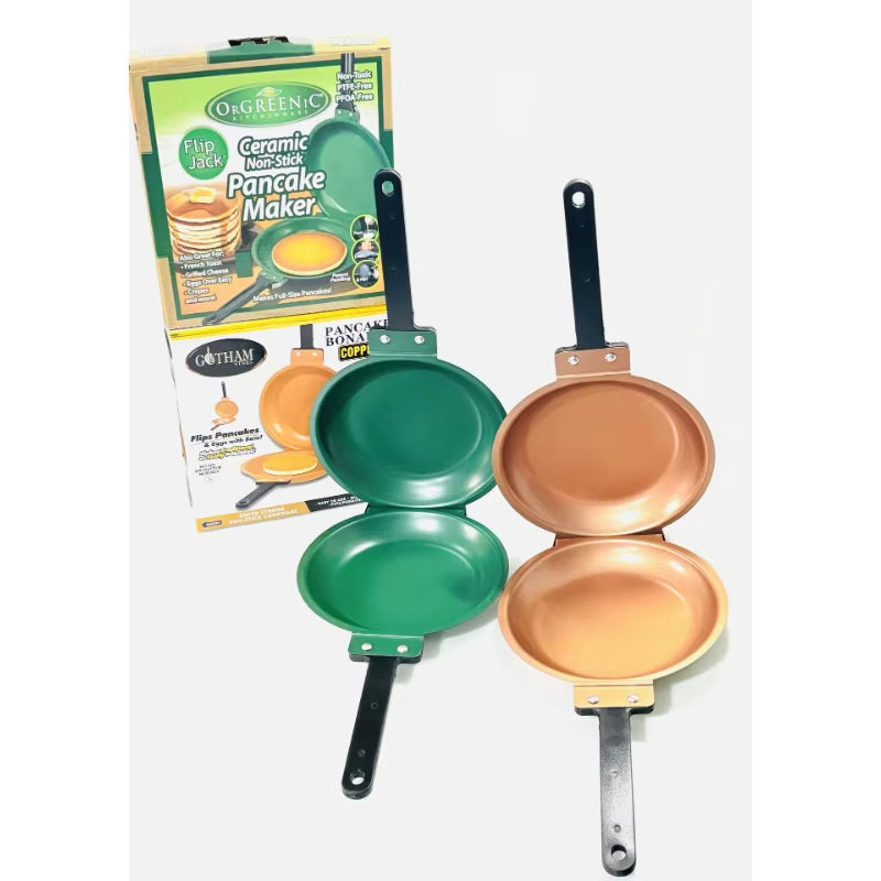 Double Sided Folding Non Stick Frying Pan, Breakfast Pan, Waffle and Cake Frying Pan, Kitchen Tools, New Kitchen Accessories