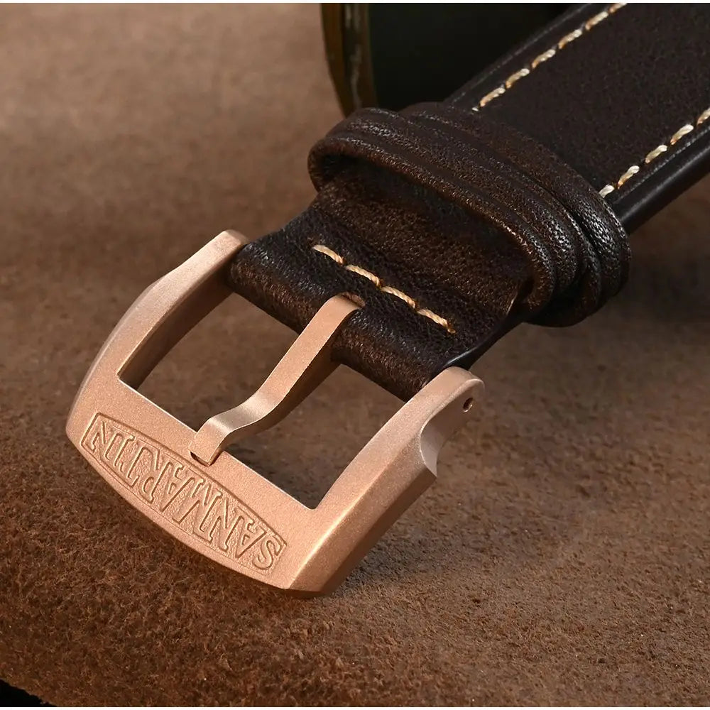 San Martin Logo Bronze Pin Buckles 18mm Watch Clasp 20mm For Strap Sterile 22mm Boucle Fibbia Orologio Brushed Durable DIY