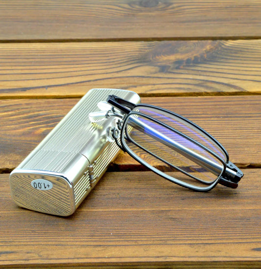 Foldable Portable Reading Glasses Anti Blu Anti Fatigue Natural Crystal Glass Lens +0.75 +1 +1.25 +1.5 +1.75 +2 +2.25 +2.5 to +4