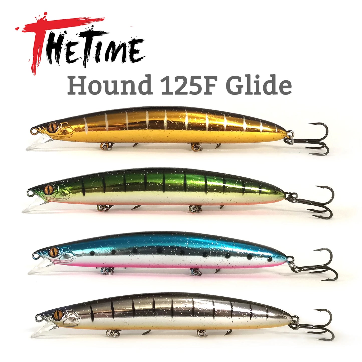 THETIME HOUND125F Glide Baits 19g Floating Minnow Fishing Lure Tungsten Weight 125mm Pike Swimbait Jerkbaits Sea CrankBait
