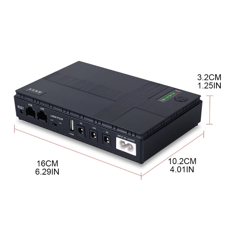 Mini Portable UPS 5V, 9V, 12V Uninterruptible Power Supply Multipurpose Mini UPS Battery Backup For Wifi IP Cam