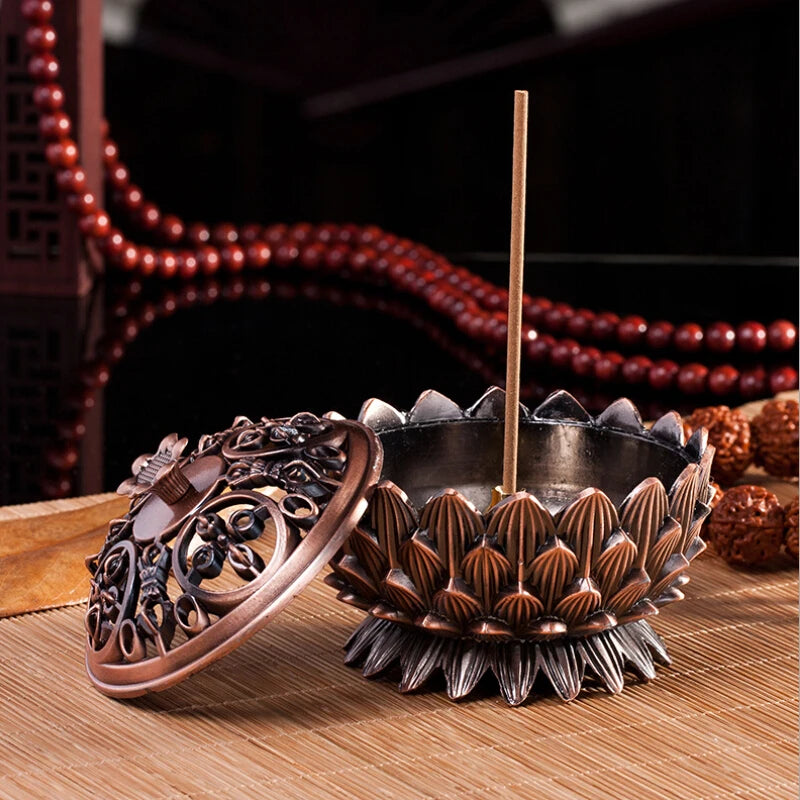 Retro Lotus Incense Burners Dragon Incense Holder Incense Burner Mini Sandalwood Censer Home Office Decor Decoration Craft