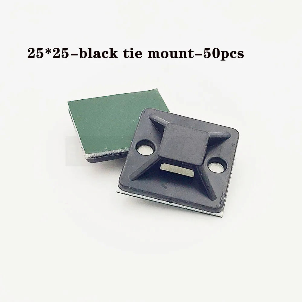 Cable tie mount Black White Zip Tie car Cable Wire Removable Wall Holder Mount Clip green glue Self Adhesive cable tie base