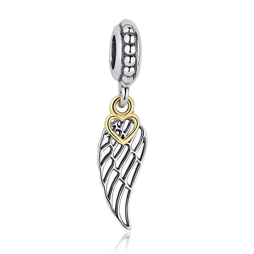 Fashion Rose Gold Tree Feather Heart Charms Beads Fit Original Bracelet Women 925 Sterling Silver Jewelry Accessories