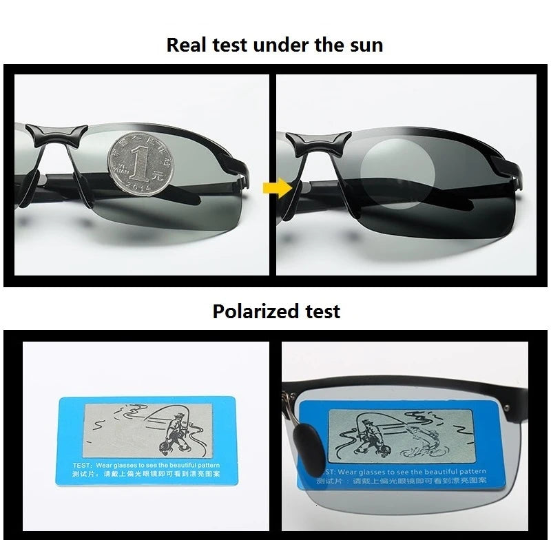 Photochromic Sunglasses Men Polarized Driving Chameleon Glasses Male Change Color Sun Glasses Day Night Vision Driver's Eyewear