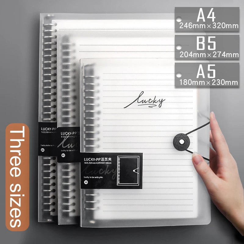 Diary 2021 A5 B5 A4 Transparent Loose Leaf Binder Notebook Inner Core Cover Note Book Journal Planner Office Stationery Supplies