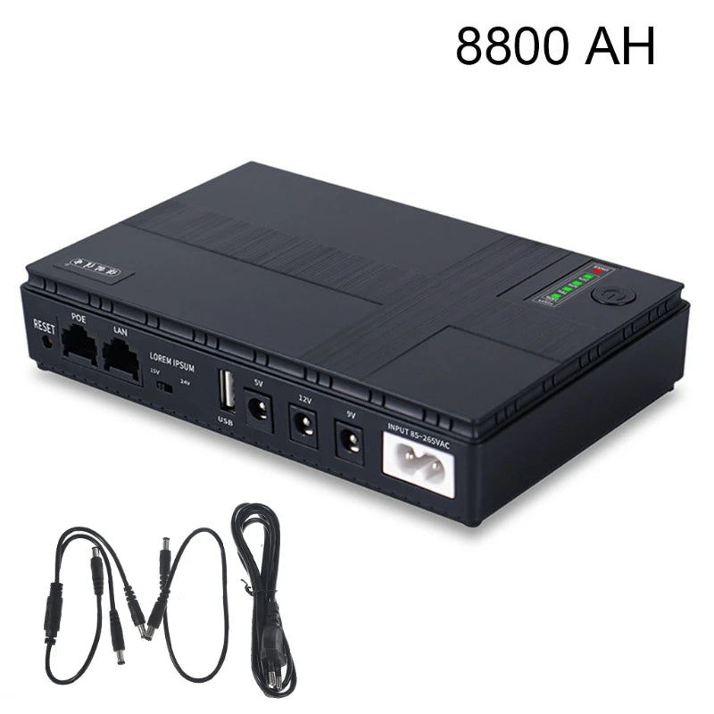 Mini Portable UPS 5V, 9V, 12V Uninterruptible Power Supply Multipurpose Mini UPS Battery Backup For Wifi IP Cam