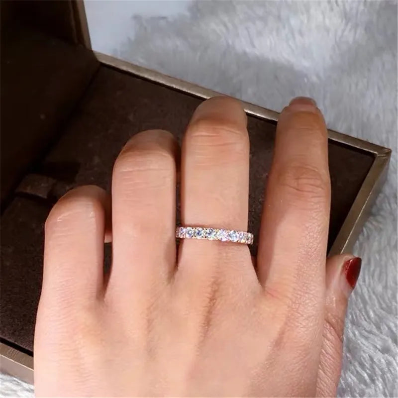 CC 女士戒指银色方晶锆石戒指白色宝石新娘结婚订婚时尚珠宝 Bijoux Femme CC1565
