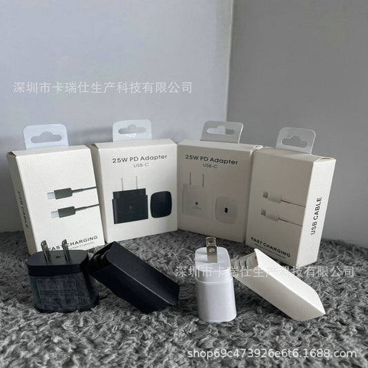 Suitable for Samsung mobile phone charger pd fast charge 25W charger TypeC Port US US standard 25W fast charge charging plug