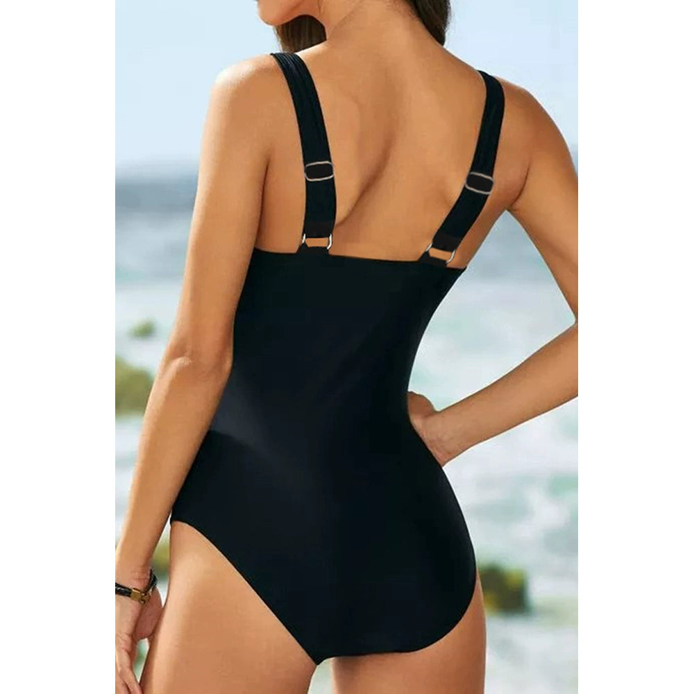 European and American Strap Triangle One-Piece Swimsuit Women's Summer New Sleeveless Slim-Fit Adjustable Strap Beach Conservative Swimwear
