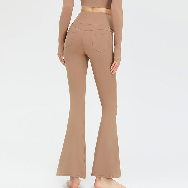 Cross-border yoga Bell-bottom pants women's high waist peach pants yoga clothes sports hip lifting fitness skinny yoga pants