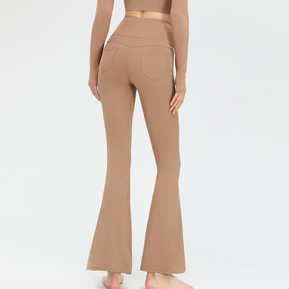 Cross-border yoga Bell-bottom pants women's high waist peach pants yoga clothes sports hip lifting fitness skinny yoga pants