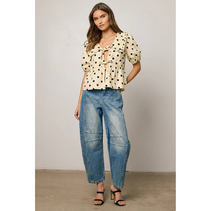 2025 new European and American Vintage trendy casual straight jeans women's loose all-matching design wide-leg pants