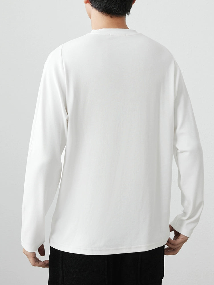 Inner Wear Long Sleeve T-shirt G Combed Skin-Friendly Cotton White