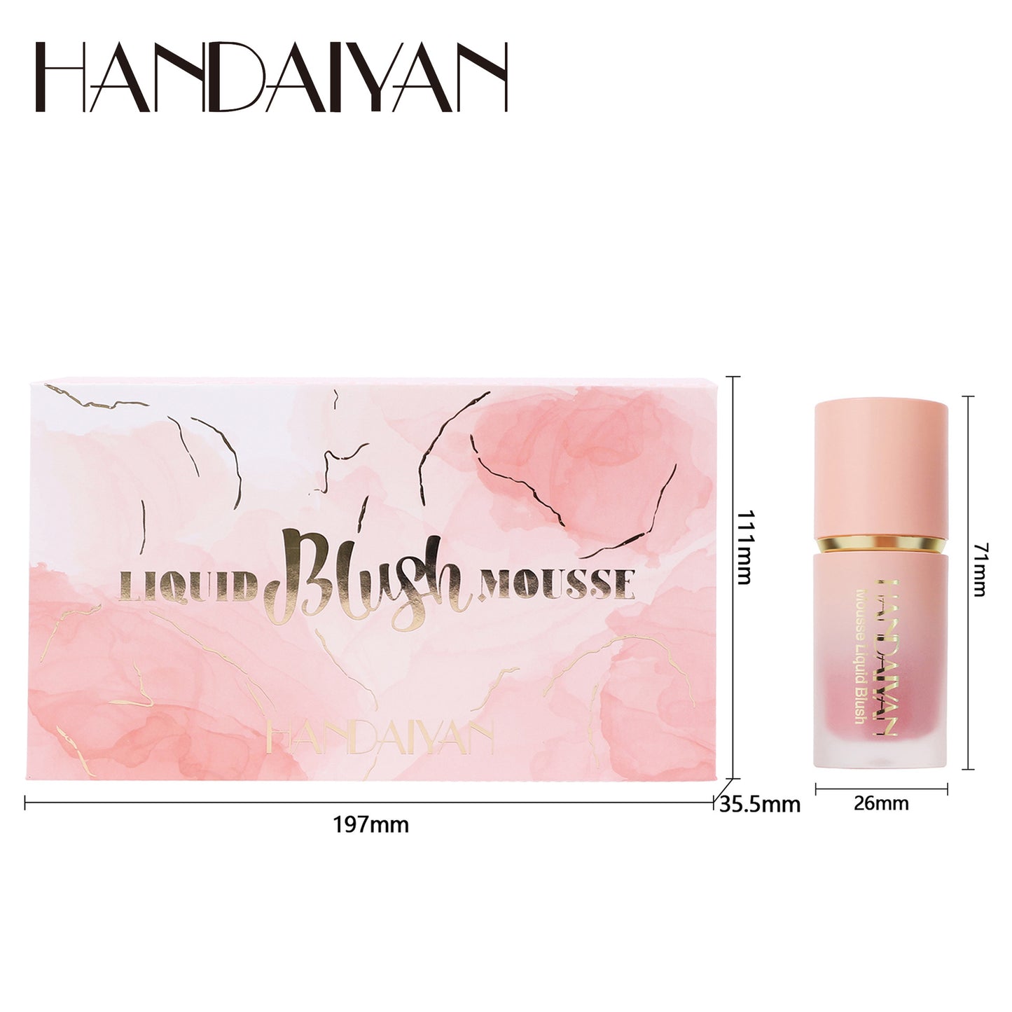 handaiyan cross-border blush stick suit 5 PCs shimmer matte liquid blush easy to color repair liquid blush