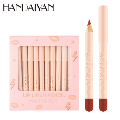 Cross-border 12 matte lip liner suit handaiyan velvet non-fading hook line lip pencil lipstick pen suit