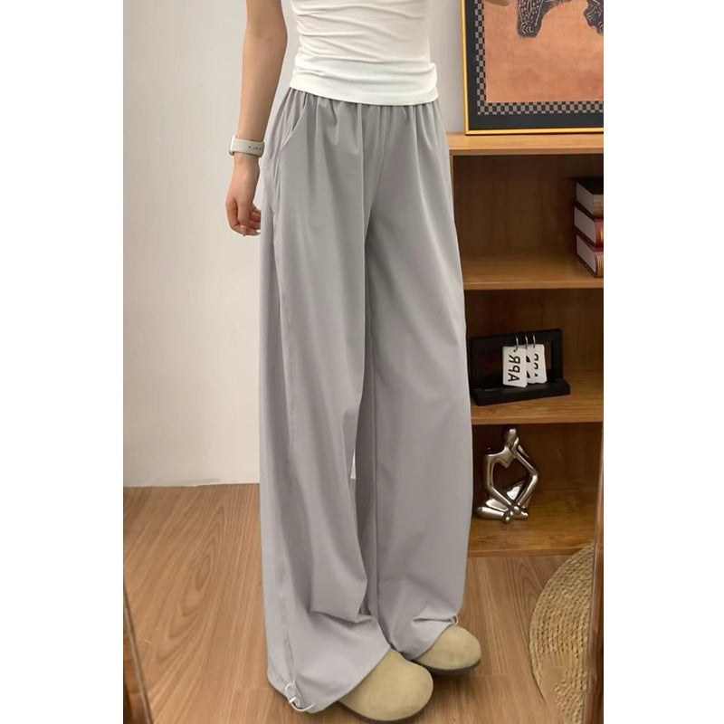 Design quick-drying sports casual pants women's summer 2025 new high waist loose and slimming American workwear long pants